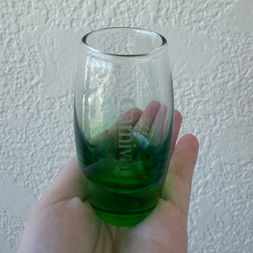 Carnival Cruise Green Ombre 5oz Shot Glass Souvenir Barware OS